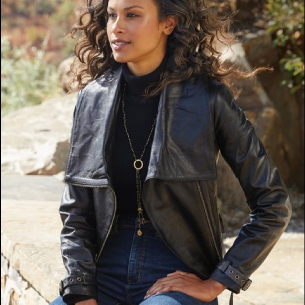COPY - Soft S. Middleton Leather Jacket, Black, Size L